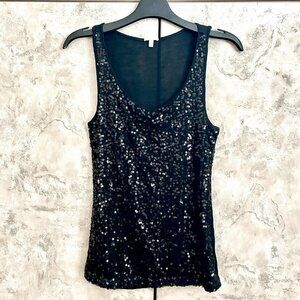 Charlotte Russe Black Sequin Tank Top